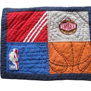 Pottery Barn NBA Logo Western Conference Quilted Sham Standard Size Colorful